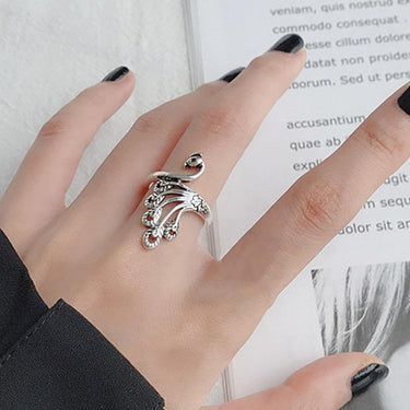 THAI SILVER Peacock & Garnet 'NOBILITY' Ring